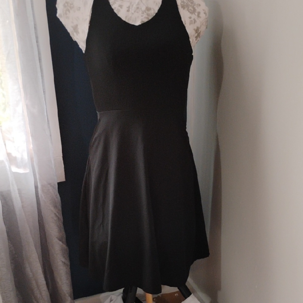 Black Halter Fit and Flare Cocktail Dress